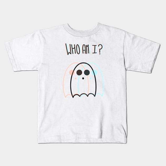 Who Am I? GHOST (Red & Blue) Kids T-Shirt by JadedOddity